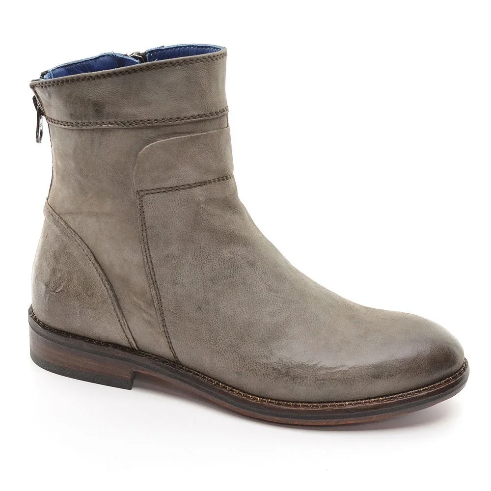Stefano Castelli Gray Leather Back Zip Boots 36 New
